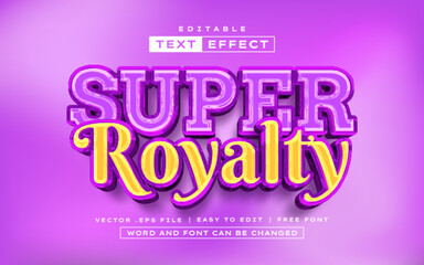 Super Royalty 3D editable text effect style