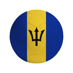 Soccer ball with flag of Barbados