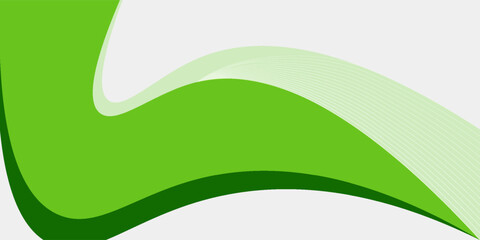 Abstract White and Green wave wide background banner