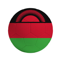 Soccer ball with flag of Malawi