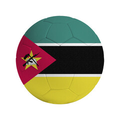 Soccer ball with flag of Mozambique