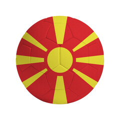 Soccer ball with flag of North Macedonia