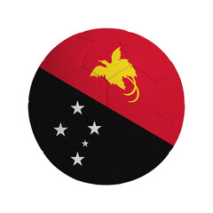 Soccer ball with flag of Papua New Guinea