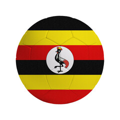 Soccer ball with flag of Uganda