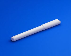Simple white pen isometric view