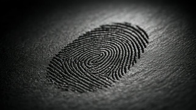 Dark textured fingerprint detail, swirls and ridges