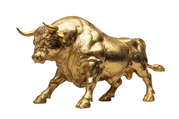 Golden bull statue, symbol of wealth and power.