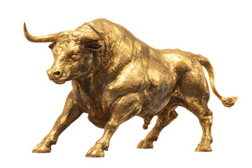 Golden bull statue, symbol of wealth and prosperity