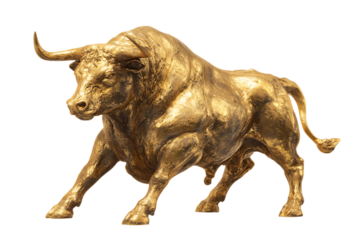Golden bull statue, symbol of wealth and prosperity