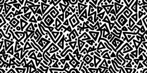 Abstract Black and White Geometric Seamless Pattern