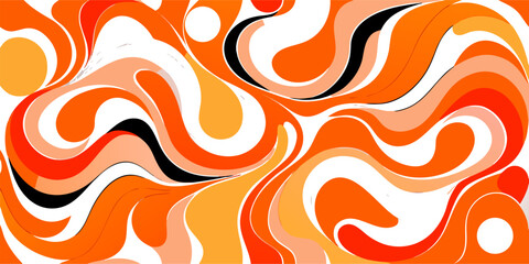 Abstract Orange and White Swirl Marble Texture Background