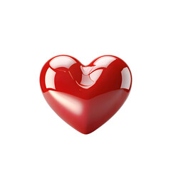 Fototapeta premium Glossy Plastic Style Red Heart PNG