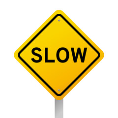 Slow sign icon for roads. Advises drivers to reduce speed.