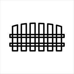 white picket fence Icon Symbol isolated white background. vector illustration. color editable.