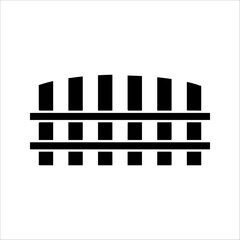 white picket fence Icon Symbol isolated white background. vector illustration. color editable.