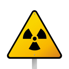 Nuclear hazard triangle icon. Danger zone marker.