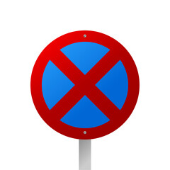 No parking zone sign. Parking prohibited icon.