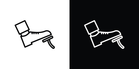 car pedal icon isolated silhouette on white background. Vector illustration.