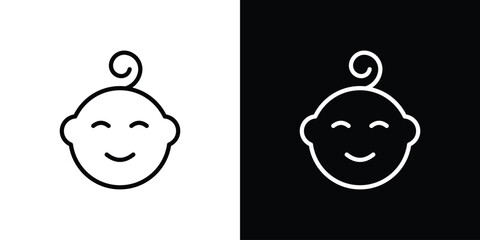 Child face icon vector, Symbol, logo illustrations