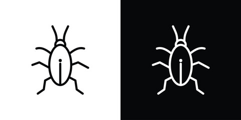 Cockroach icon isolated silhouette on white background. Vector illustration.
