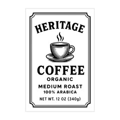 Coffee Label Design Black And White