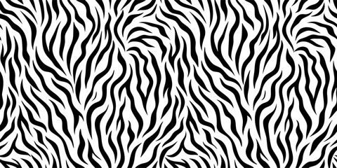 Black and White Zebra Stripe Pattern Seamless Texture