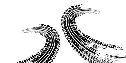 Abstract black and white background with tire tracks.. vector illustration eps 10
