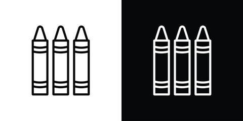 Crayon icon isolated silhouette on white background. Vector illustration.