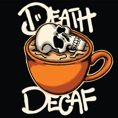 Skull in Coffee Cup Urban Streetwear Art