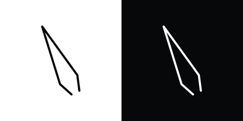 Eyebrow tweezers icon isolated silhouette on white background. Vector illustration.