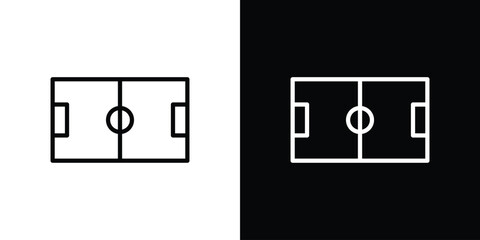 Football field icon isolated silhouette on white background. Vector illustration.