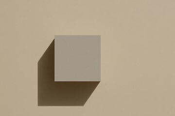 Square box on beige background