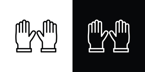 Gloves icon isolated silhouette on white background. Vector illustration.