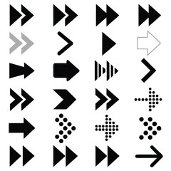 Rewind Fast Forward Arrows Icon Set