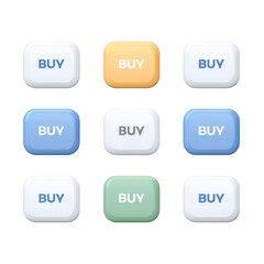 Colorful and Engaging Buy Buttons for E-commerce and Online Marketing Applications Transparent background or PNG