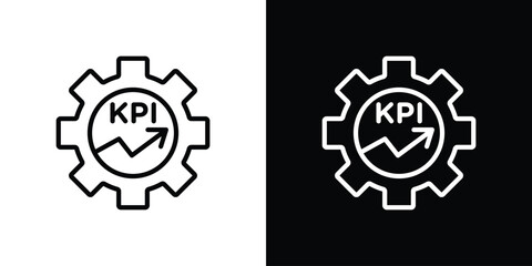 KPI icon isolated silhouette on white background. Vector illustration.