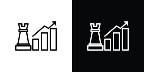 Marketing strategy icon isolated silhouette on white background. Vector illustration.