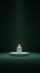 Simple candle on a podium