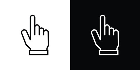 Pointing hand icon isolated silhouette on white background. Vector illustration.