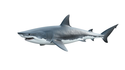 Fototapeta premium great white shark great white shark great white shark 3D rendering isolated on white background