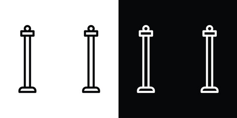 Red carpet icon isolated silhouette on white background. Vector illustration.