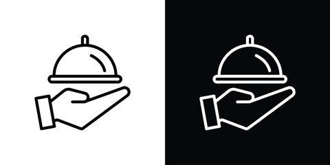 Restaurant Tray icon isolated silhouette on white background. Vector illustration.