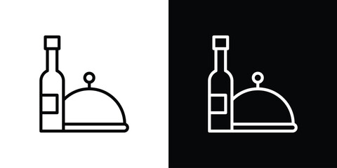 Room service icon isolated silhouette on white background. Vector illustration.