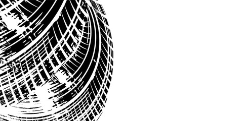 Abstract black and white background with tire tracks.. vector illustration eps 10