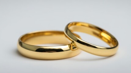 The elegant gold wedding rings symbolizing love and commitment in partnership.