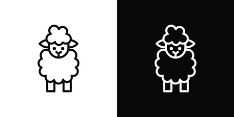 Sheep icon isolated silhouette on white background. Vector illustration.