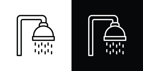 Shower Head icon isolated silhouette on white background. Vector illustration.
