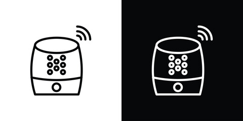 Smart speaker icon isolated silhouette on white background. Vector illustration.