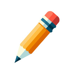 A vibrant, colorful pencil lying diagonally on a clean white background, ideal for educational themes