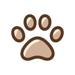 Stylized illustration of a pet paw print on a clean white background, ideal for animal-related designs